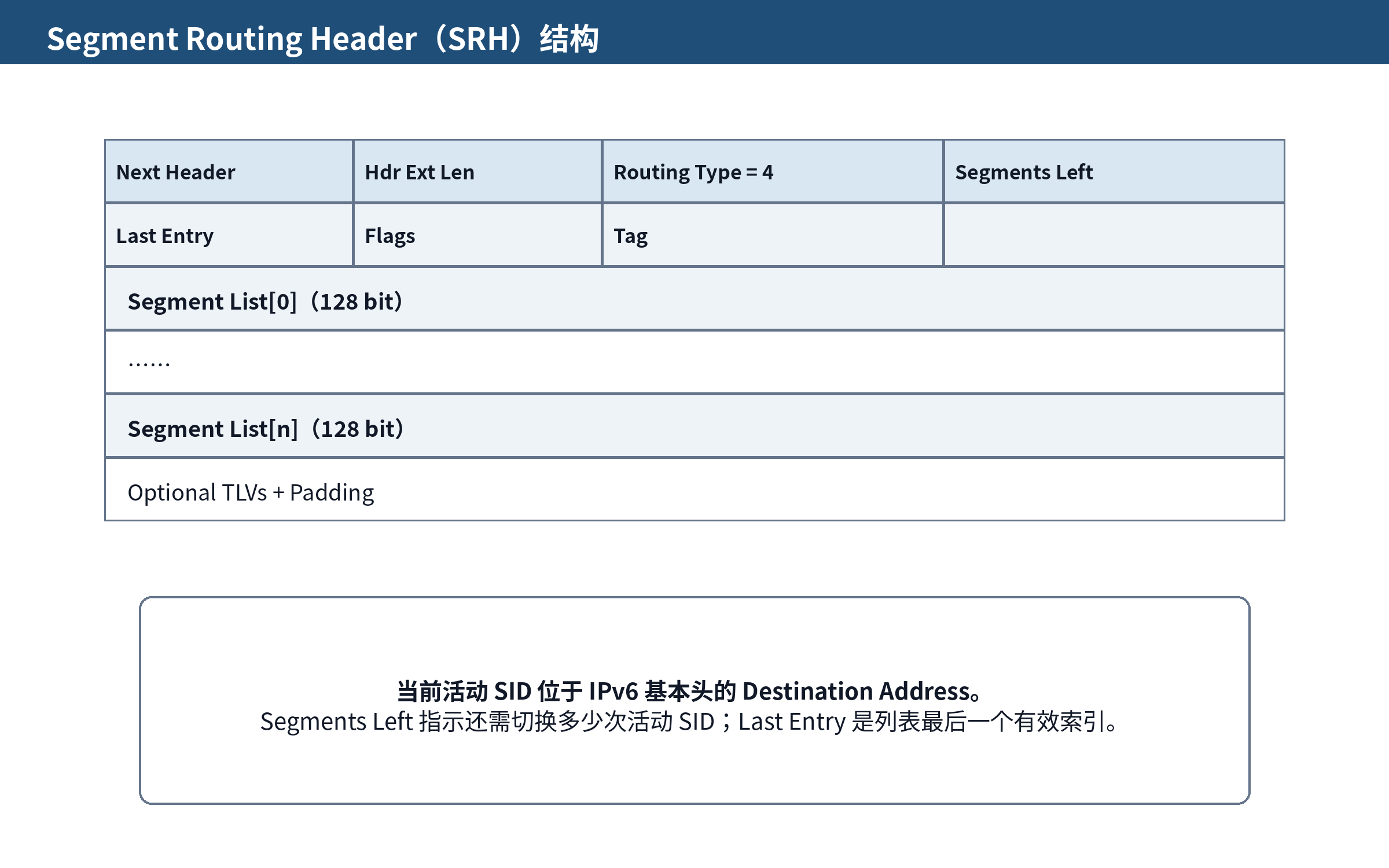 图 4-1 Segment Routing Header 结构