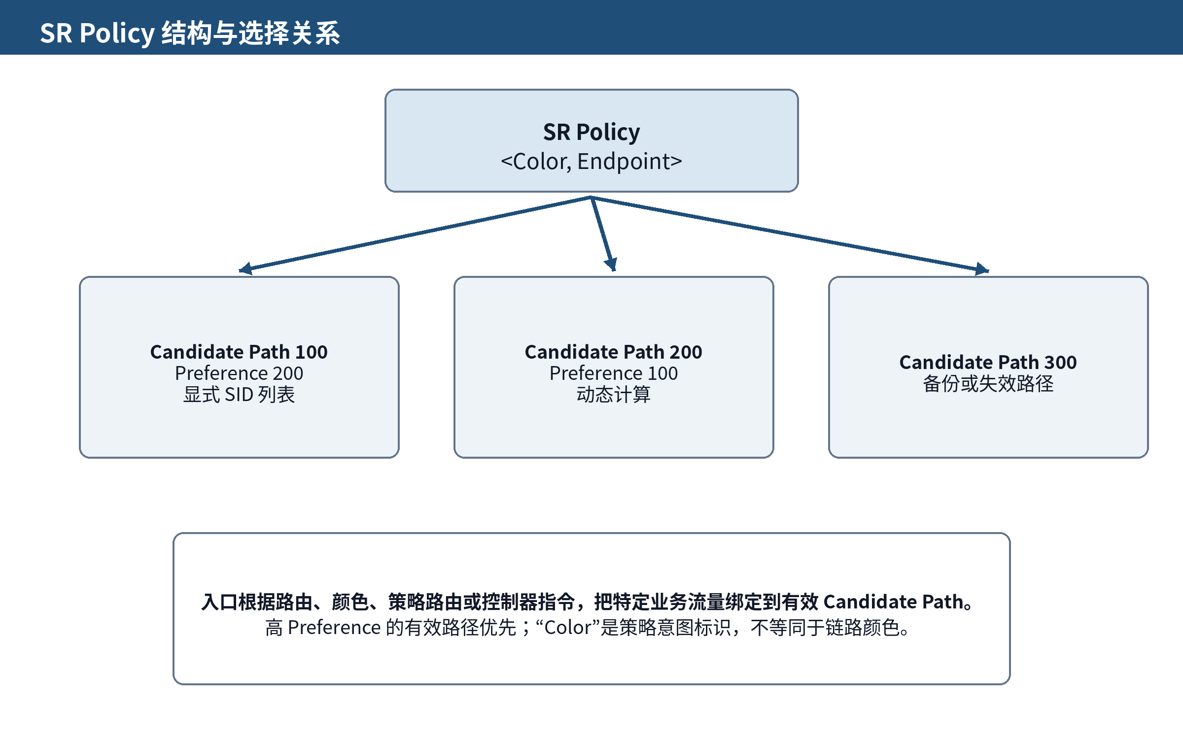 图 9-1 SR Policy 与 Candidate Path